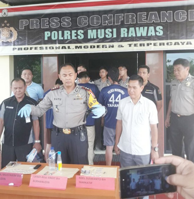 Polres Musi Rawas Ringkus Tiga Pengedar Sabu di Tempat Terpisah