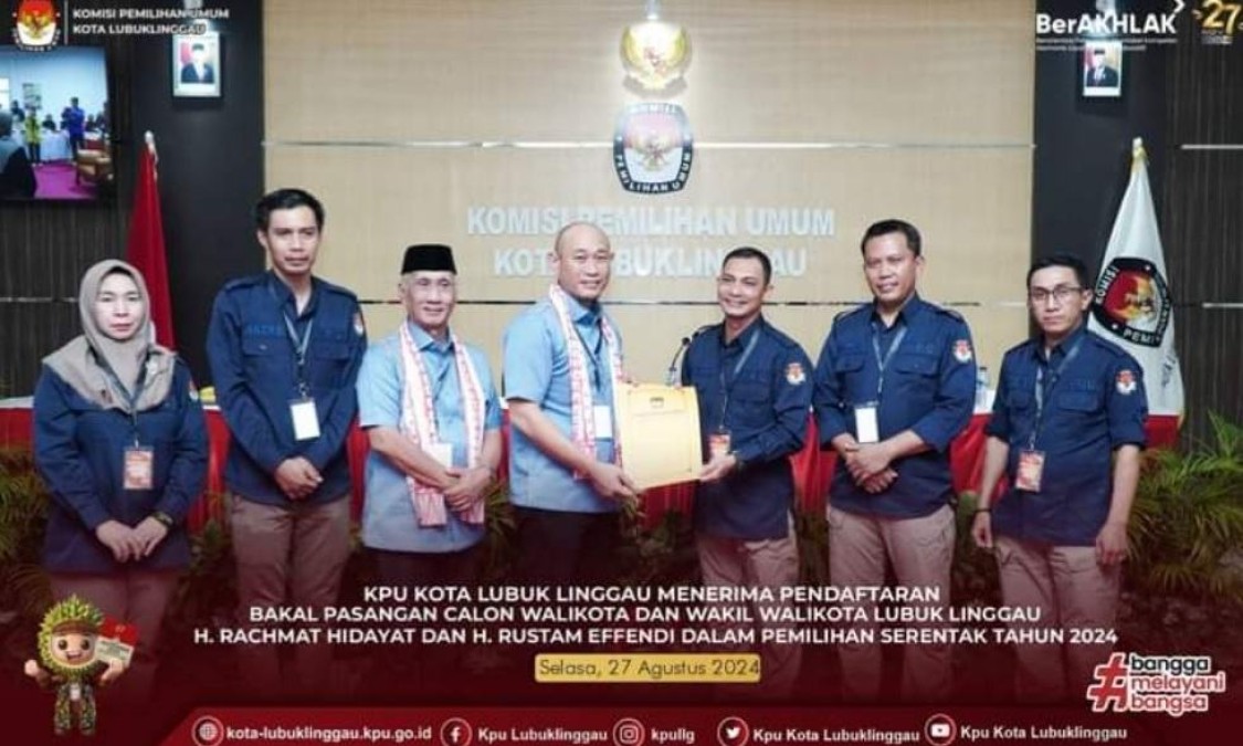 KPU Lubuklinggau Terima Pendaftaran Bapaslon Yoppy-Rustam
