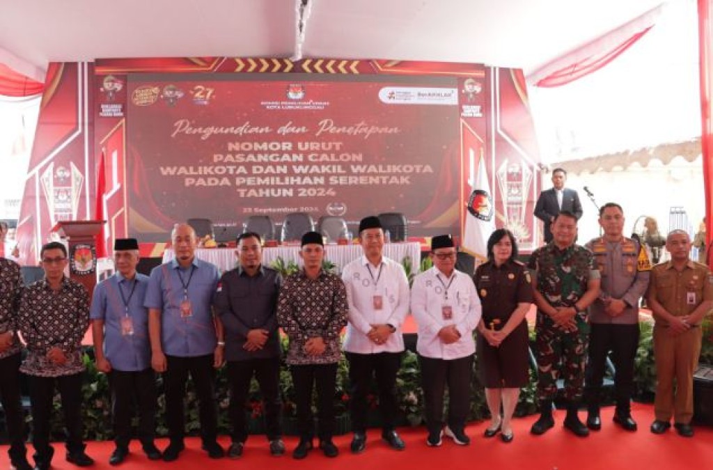 KPU Lubuklinggau Undi Nomor Urut Paslon Pilkada Lubuklinggau 2024