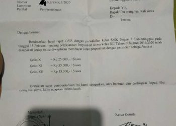 Pungut Iuran Untuk Perpisahan