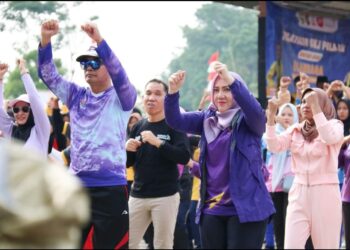 Bupati Musi Rawas Meriahkan Senam Bugar 2024 di Danau Aur