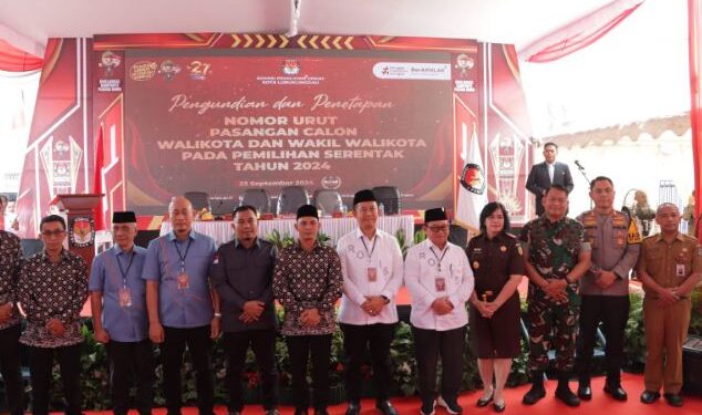 KPU Lubuklinggau Undi Nomor Urut Paslon Pilkada Lubuklinggau 2024